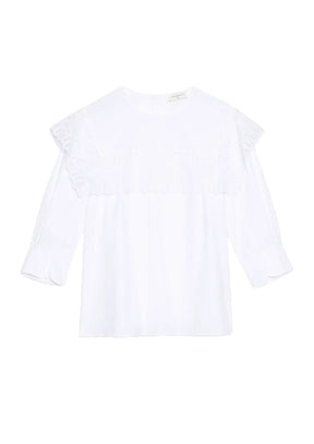 WHITE TOP WITH LACE FLAP