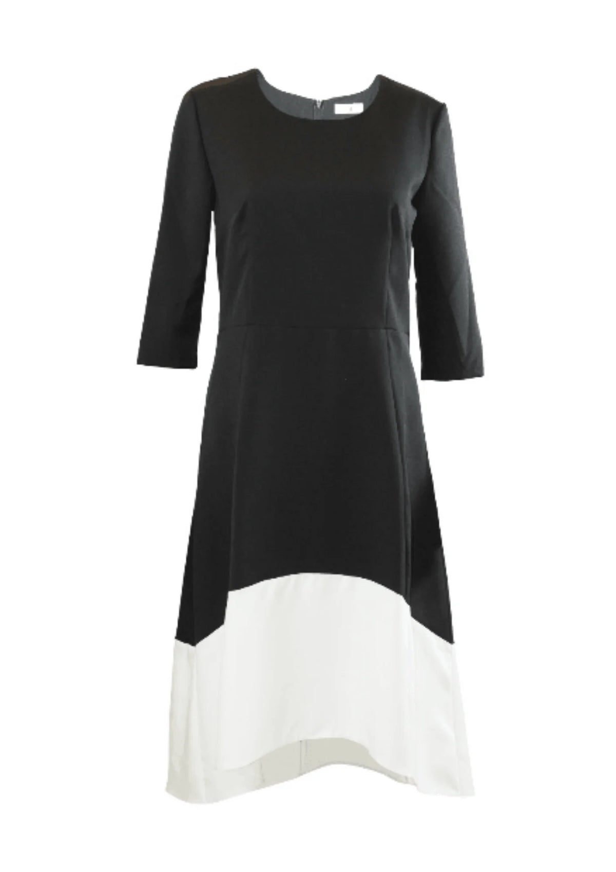 Schwarz -weißes asymmetrisches Kleid