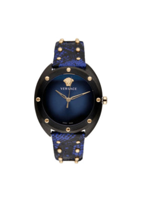 Montre à quartz bleu et noir