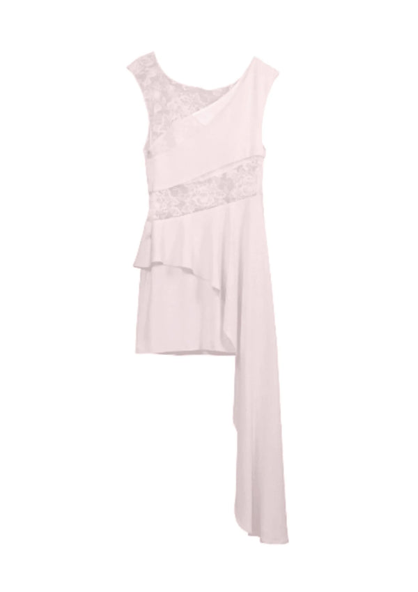 Hellrosa Kleid mit Spitze