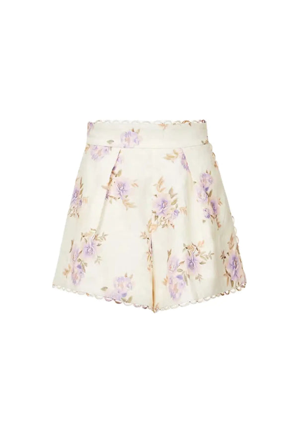 ROSA FLORAL LINEN SHORTS