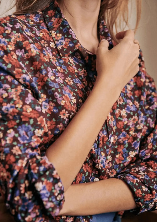 LILA PIERRO-HEMD MIT BLUMENMUSTER