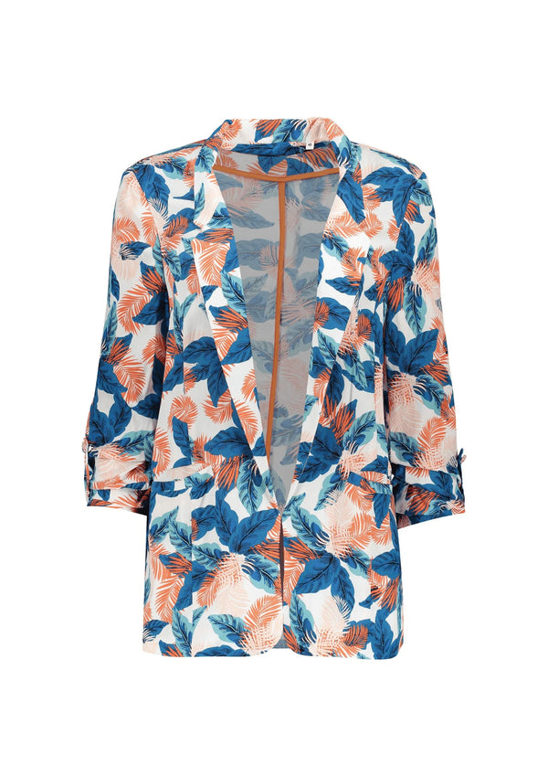 Blazer imprimé végétal multicolore