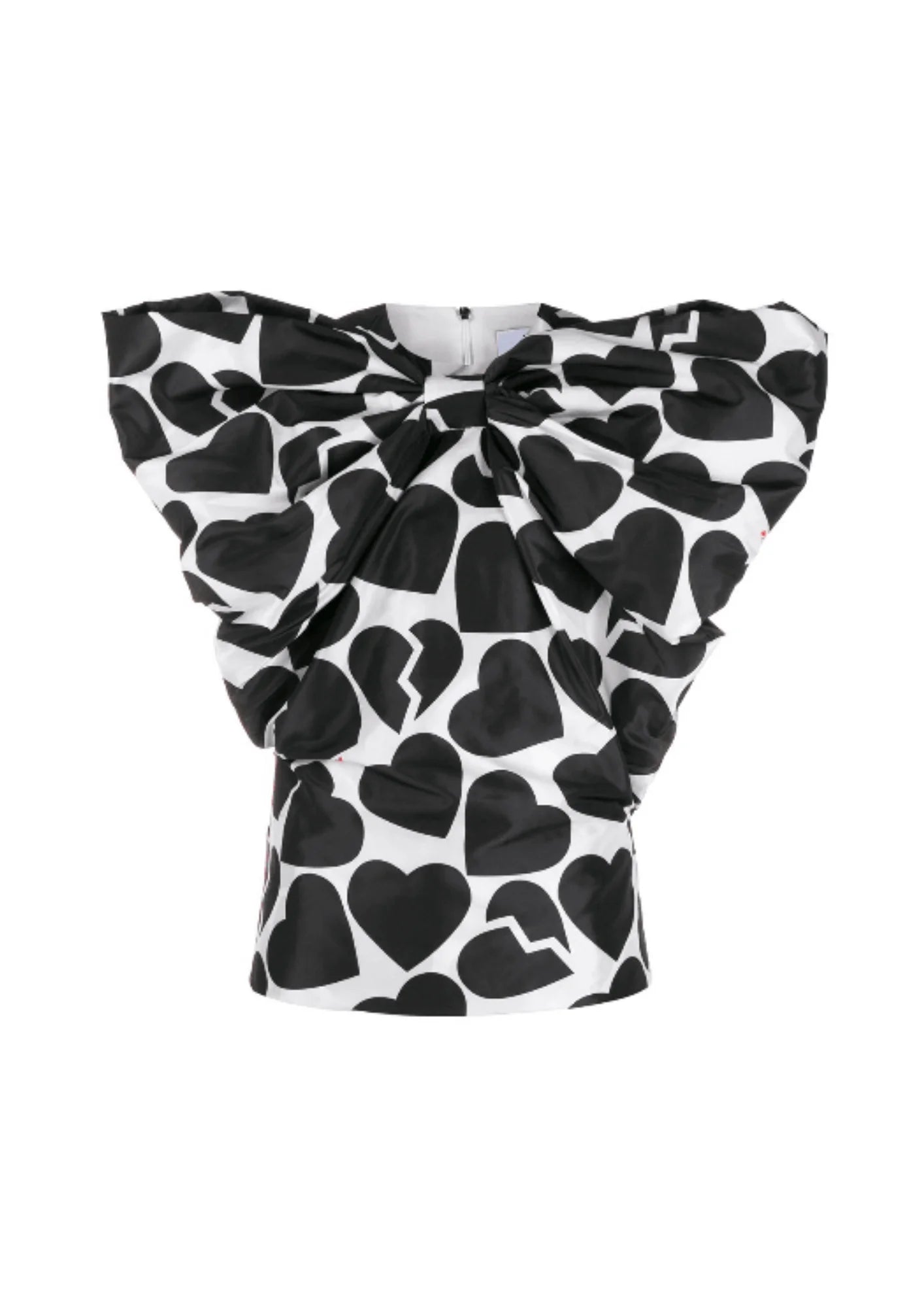 PRINTED TOP WITH LAVALLIÈRE COLLAR