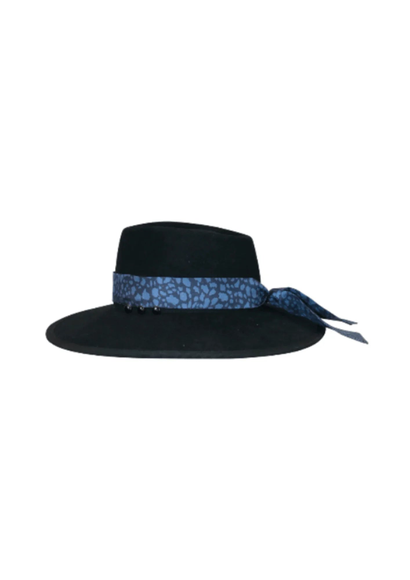 BLACK HAT WITH INTERCHANGEABLE FOULARD