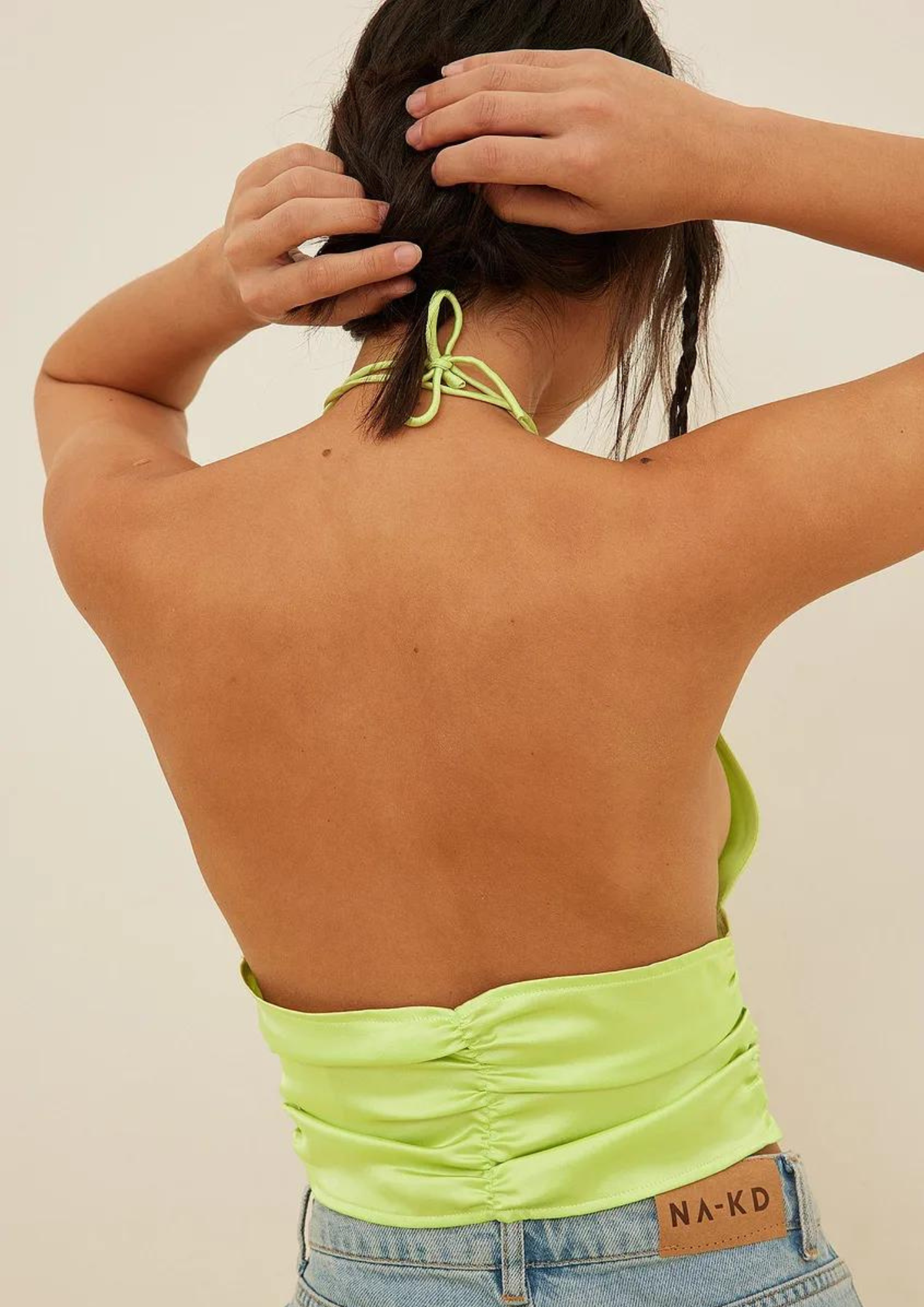 GREEN OPEN-BACK TOP