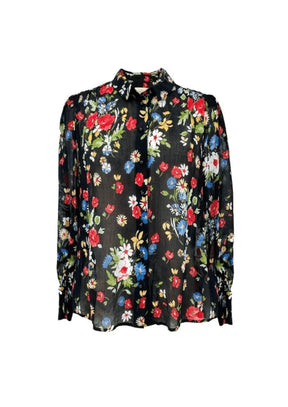 SCHWARZE BLUMENBLUSE „TIANA“