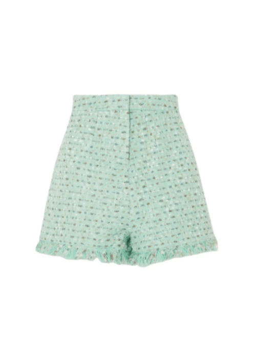 MINT GREEN METALLIC TWEED SHORTS