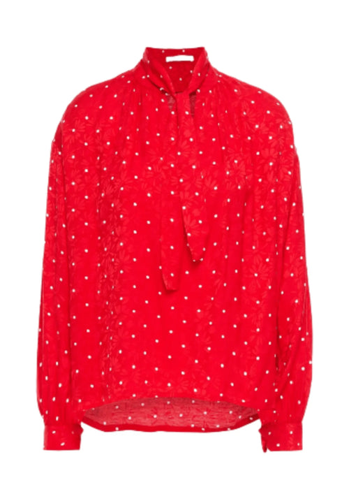 RED LIPIA POLKA-DOT BLOUSE