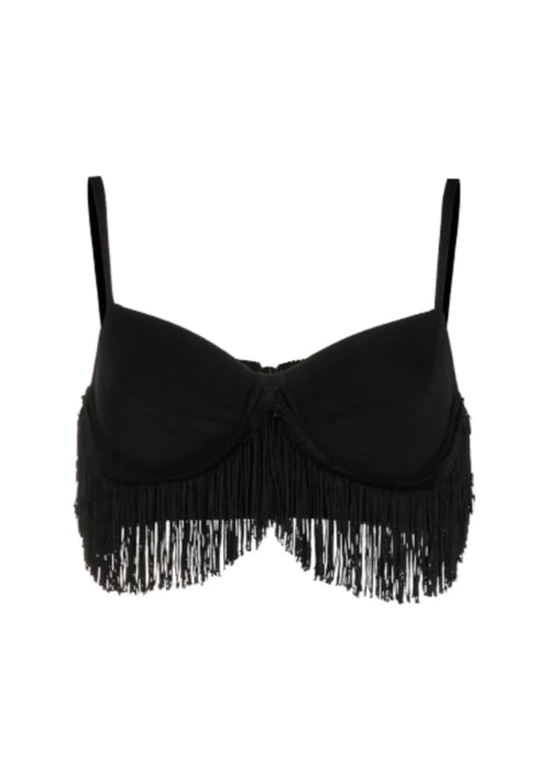 BLACK FRINGED TOP