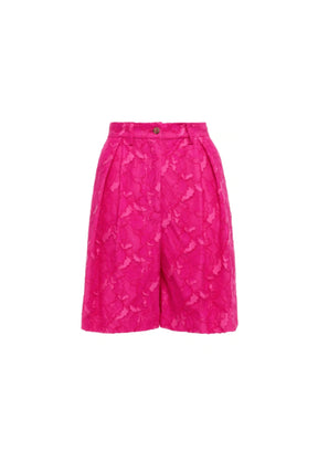 Shorts en dentelle fuchsia