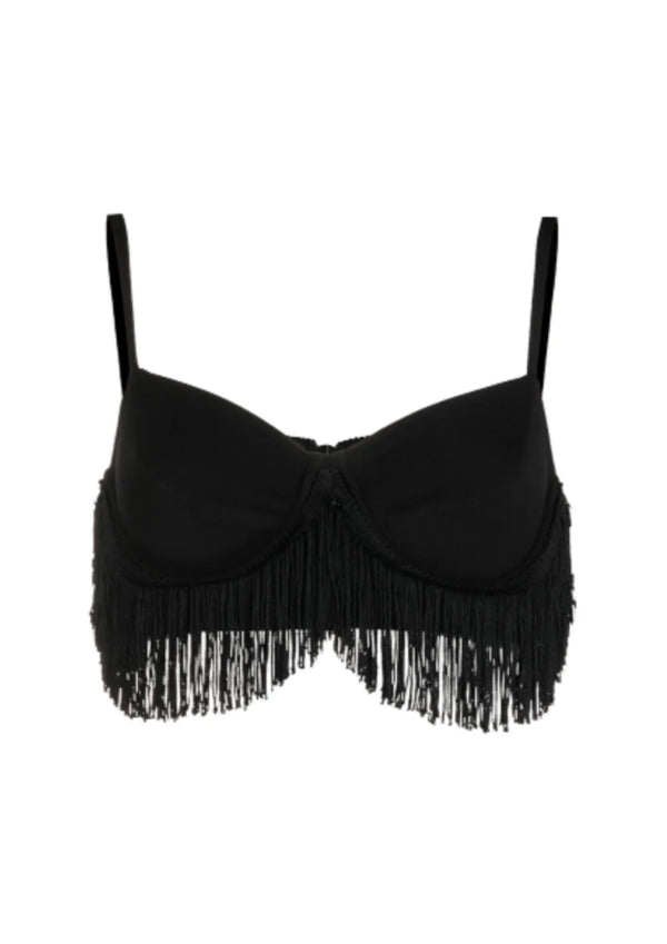 BLACK FRINGED TOP