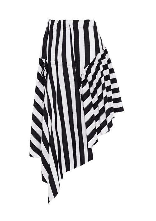ASYMMETRIC STRIPED SKIRT