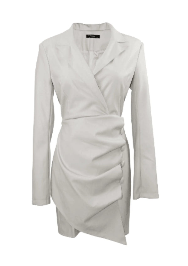 Blazer en faux cuir blanc