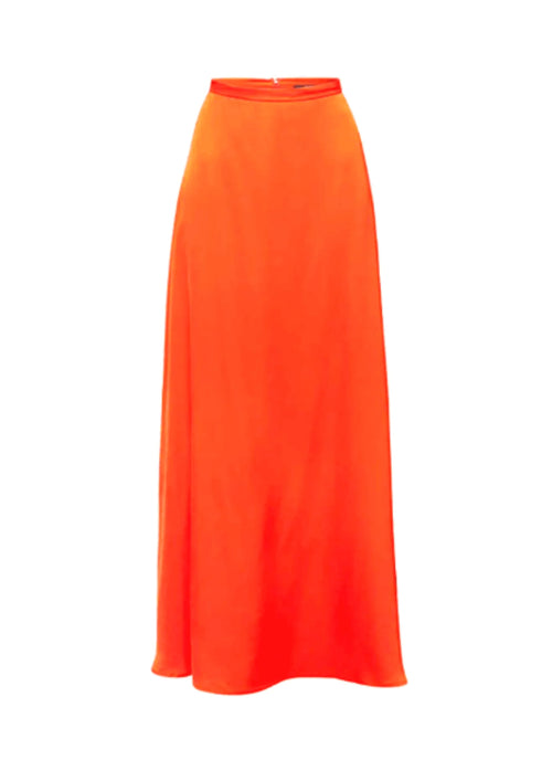 Jupe en satin orange