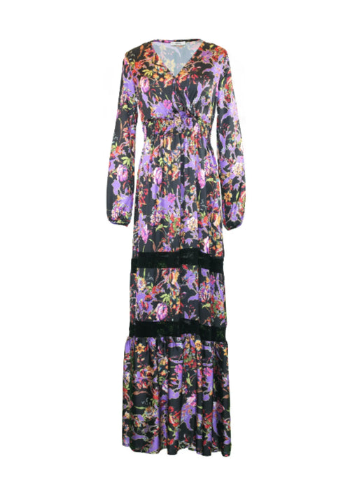 BLACK FLORAL LONG DRESS
