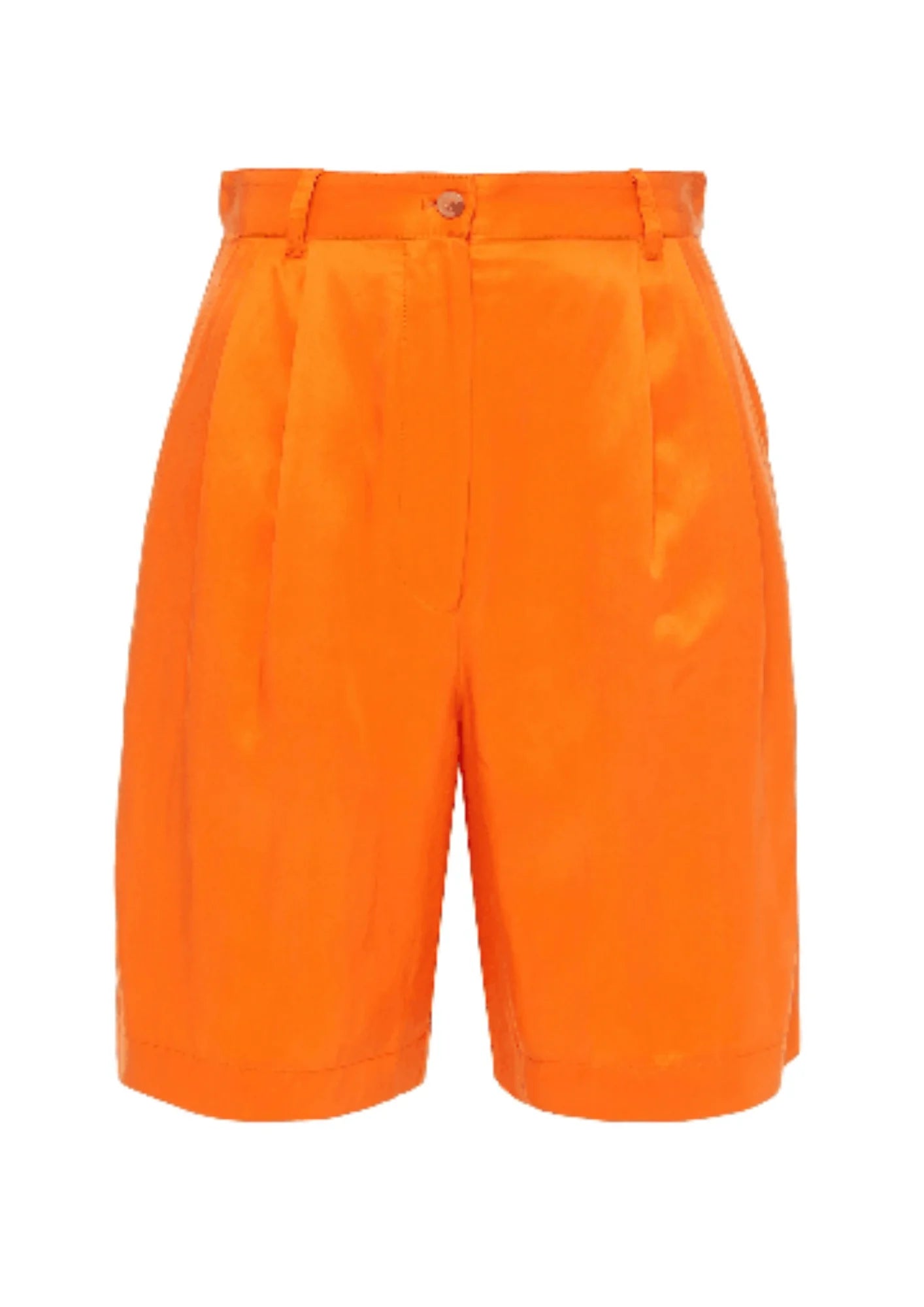 Orangefarbene Satin-Zwei-Shorts