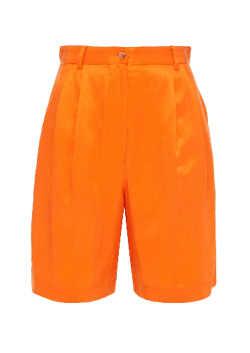 ORANGE SATIN-TWILL SHORTS