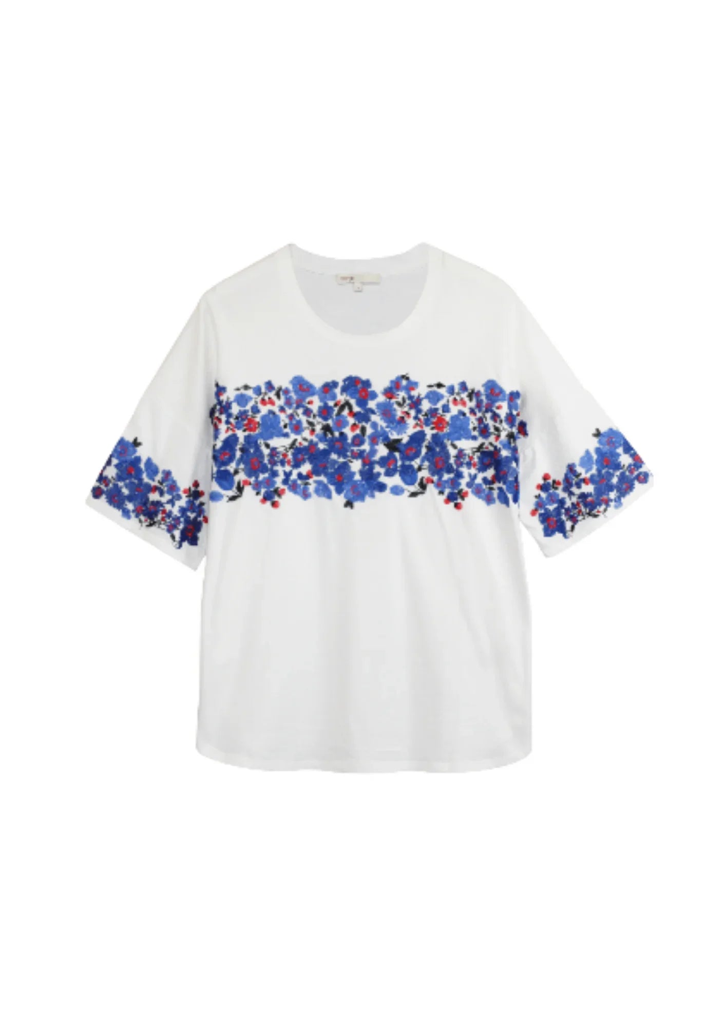 T-shirt avec une texture florale brodée