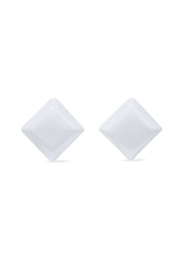 WHITE CLIP RESIN EARRINGS