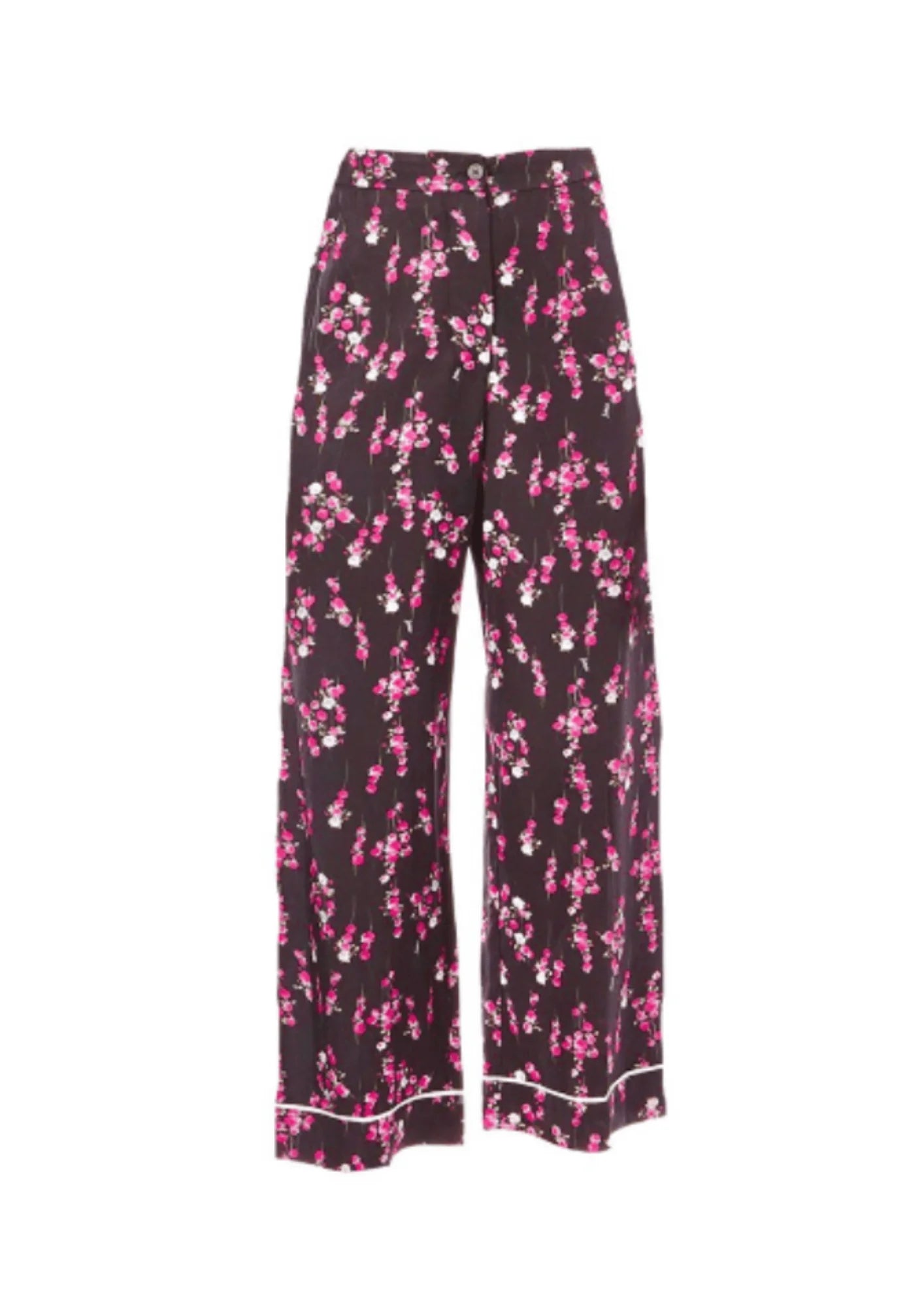 Pantalon à imprimé floral rose