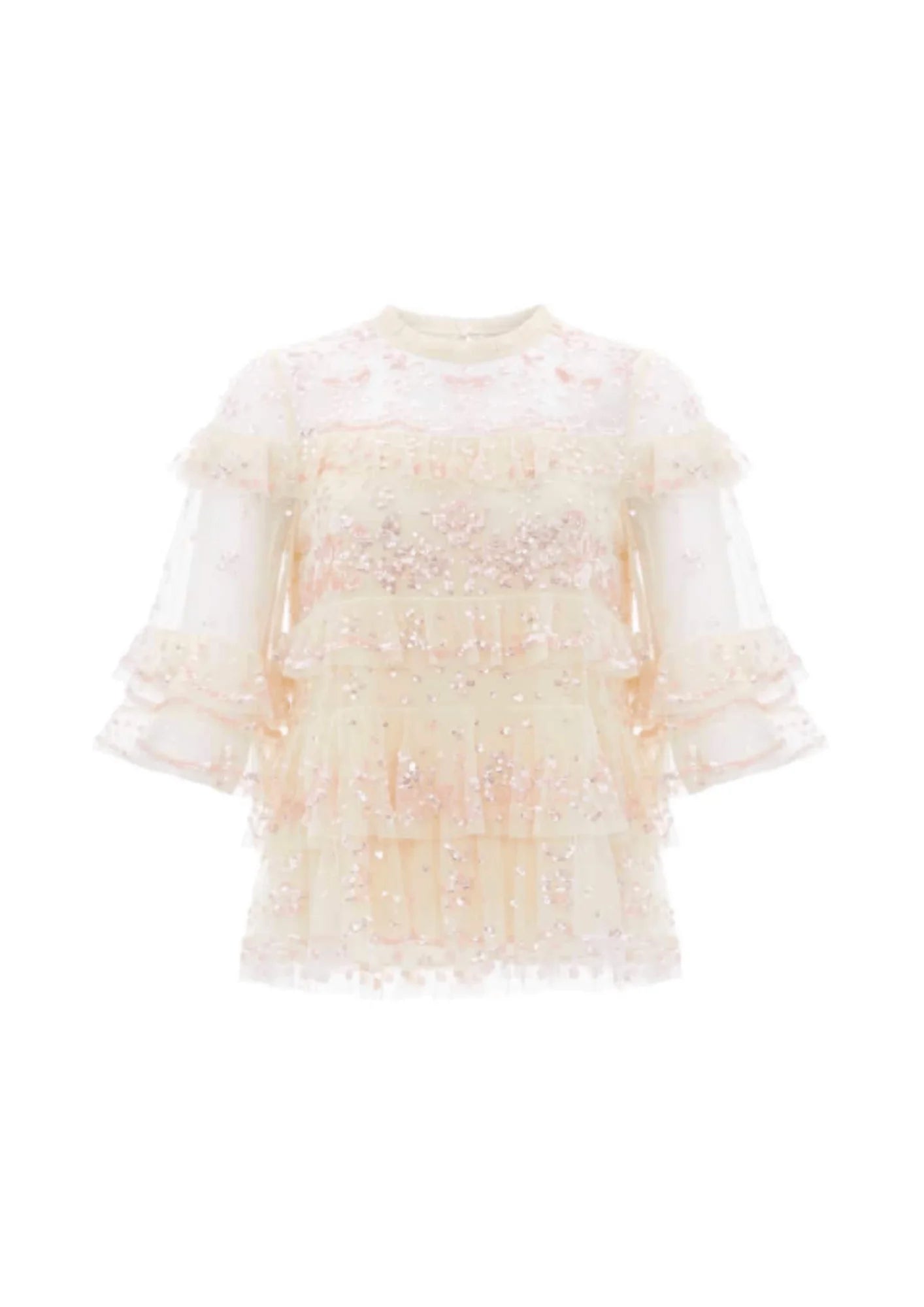 YELLOW TULLE AND SEQUINS TOP ELOISE