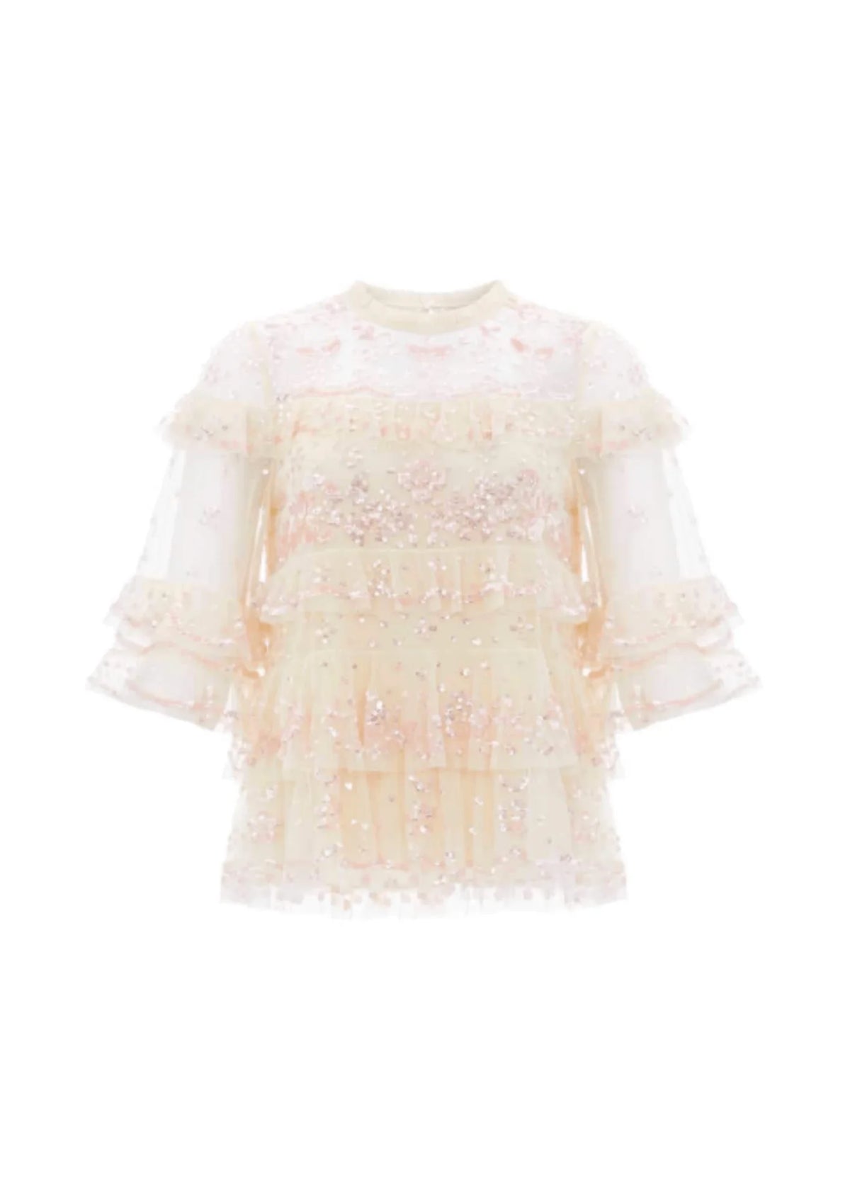 YELLOW TULLE AND SEQUINS TOP ELOISE