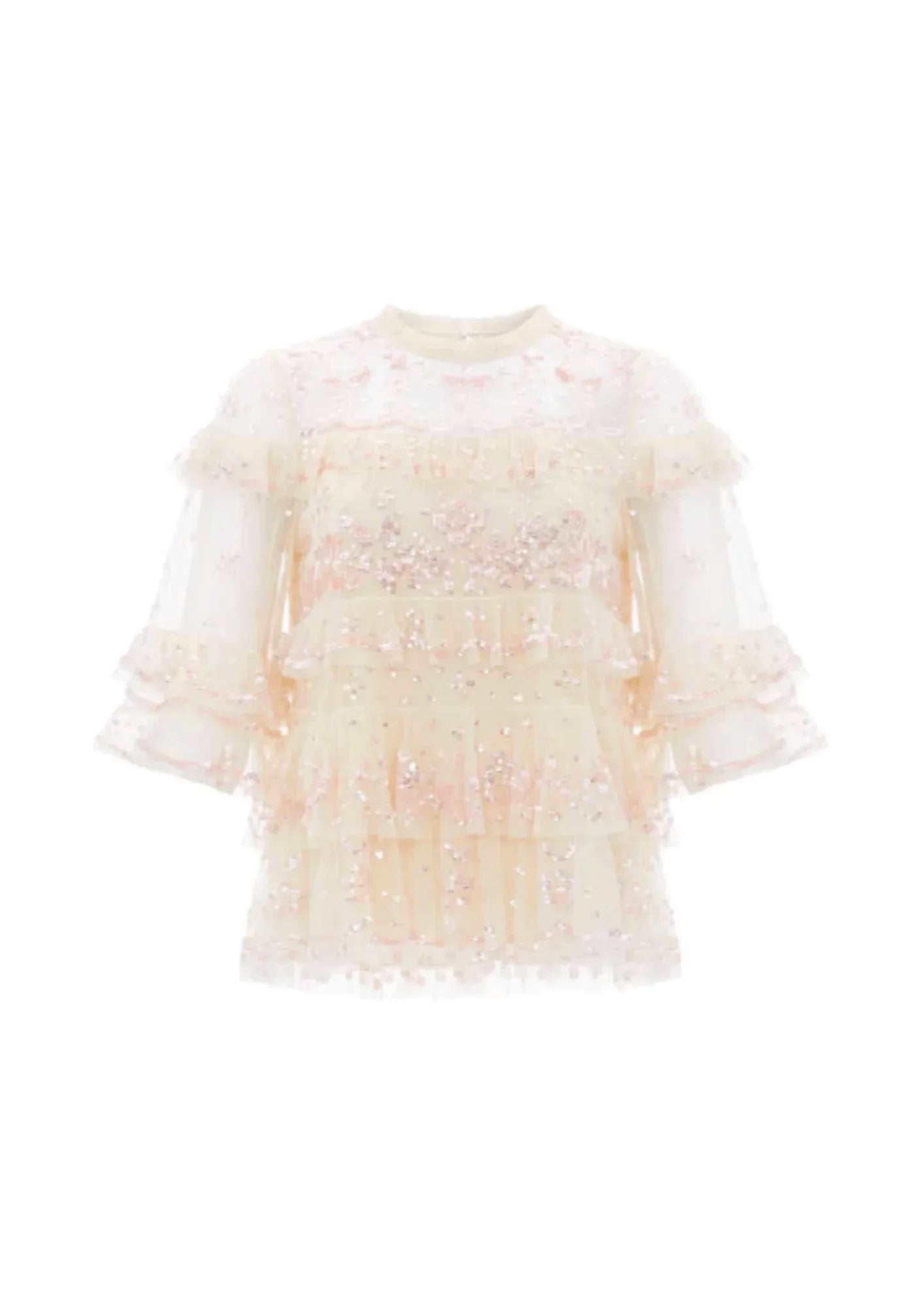 YELLOW TULLE AND SEQUINS TOP ELOISE