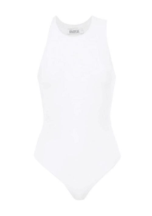 WHITE ASYMMETRIC BODYSUIT