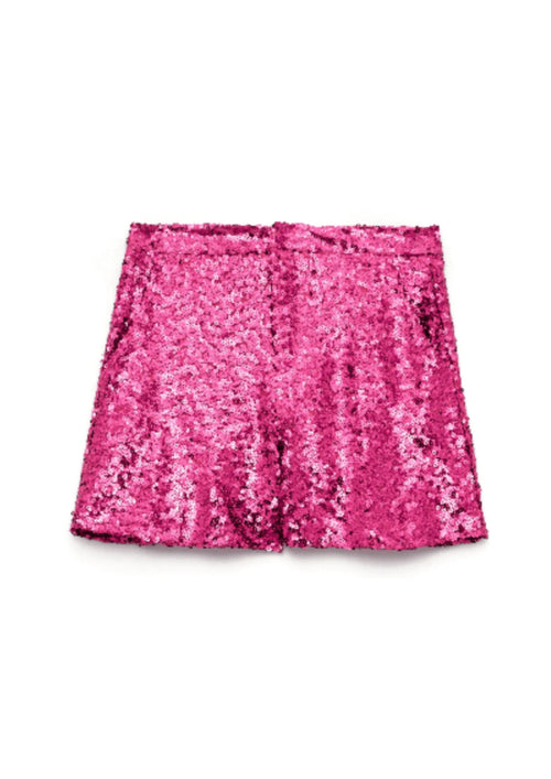 Shorts roses à paillettes