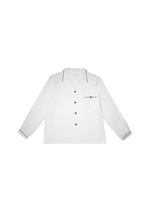 Weißes übergroßes Satinhemd