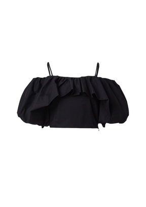 BLACK OFF THE SHOULDER CROP TOP