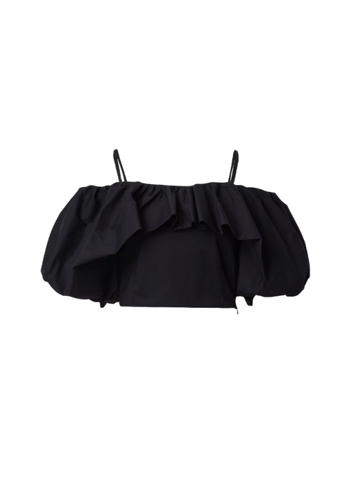 BLACK OFF THE SHOULDER CROP TOP