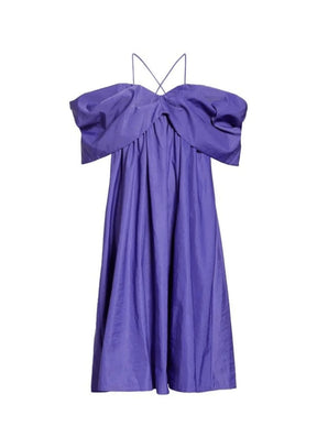 LILA OFF-SHOULDER MIDIKLEID