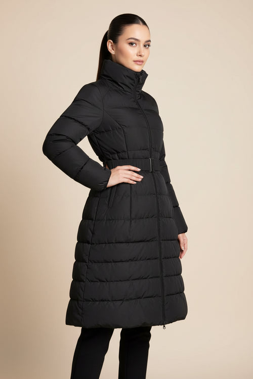 BLACK QUILTED COAT