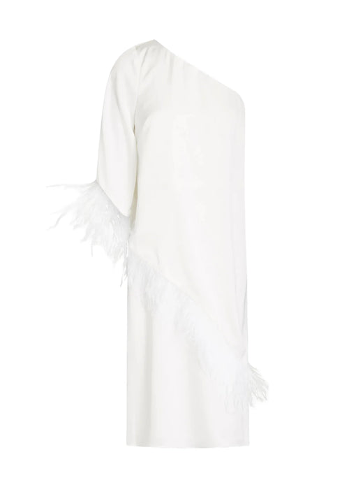 One-Shoulder-Kleid mit Federbewegung