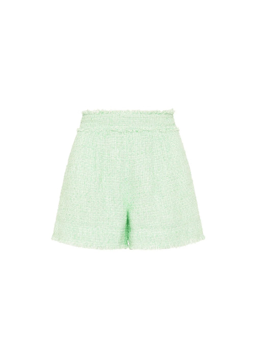 GREEN EMMELINE TWEED SHORTS