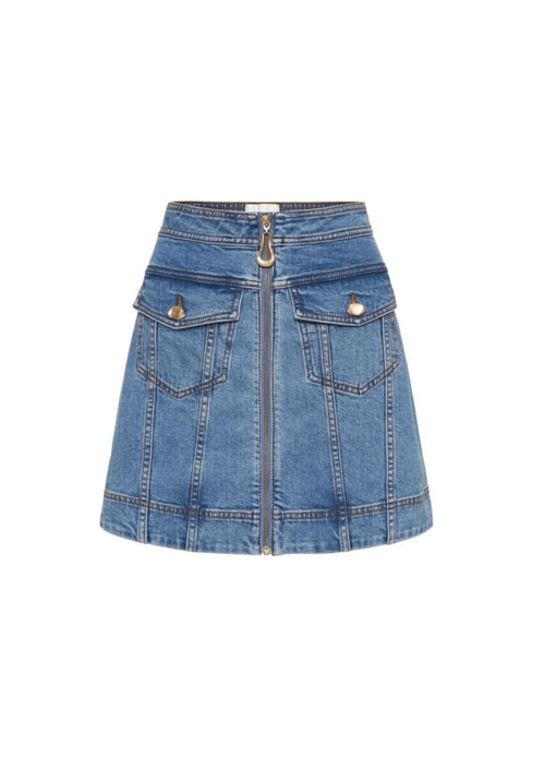 MELODY DENIM ZIP MINI SKIRT