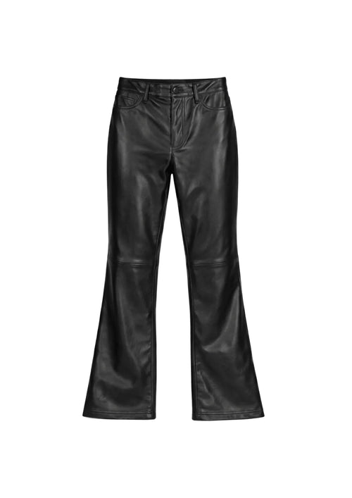 BLACK VEGAN LEATHER TROUSERS