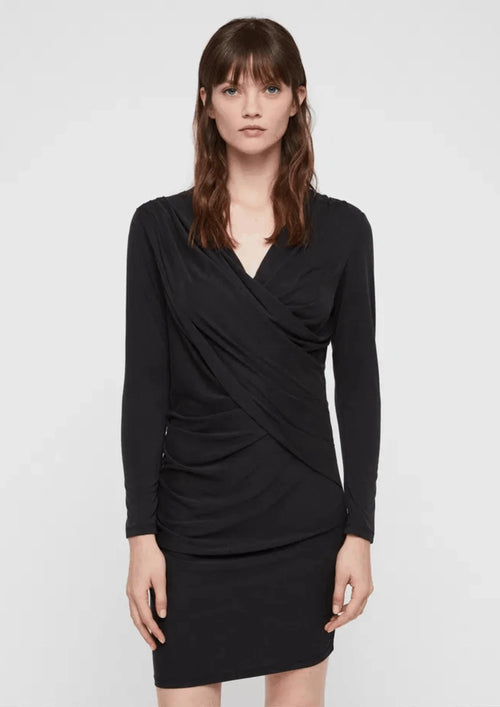 SOFIA JERSEY DRAPED SLINKY DRESS