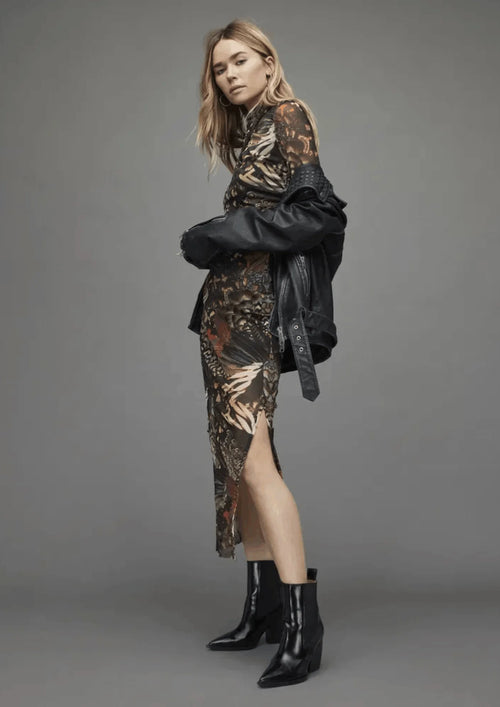TIA GENE BUTTERFLY MESH DRESS