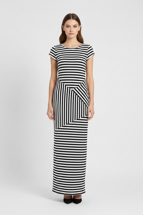 Robe longue ark & co. S Noir et blanc
