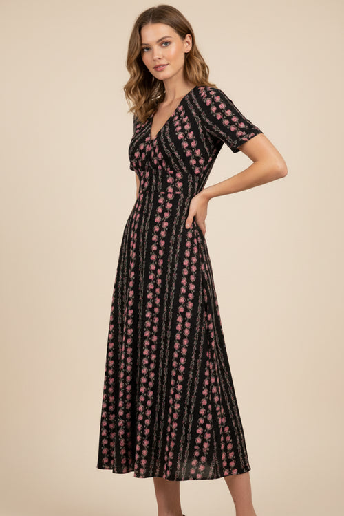 BLACK FLORAL MAXI DRESS