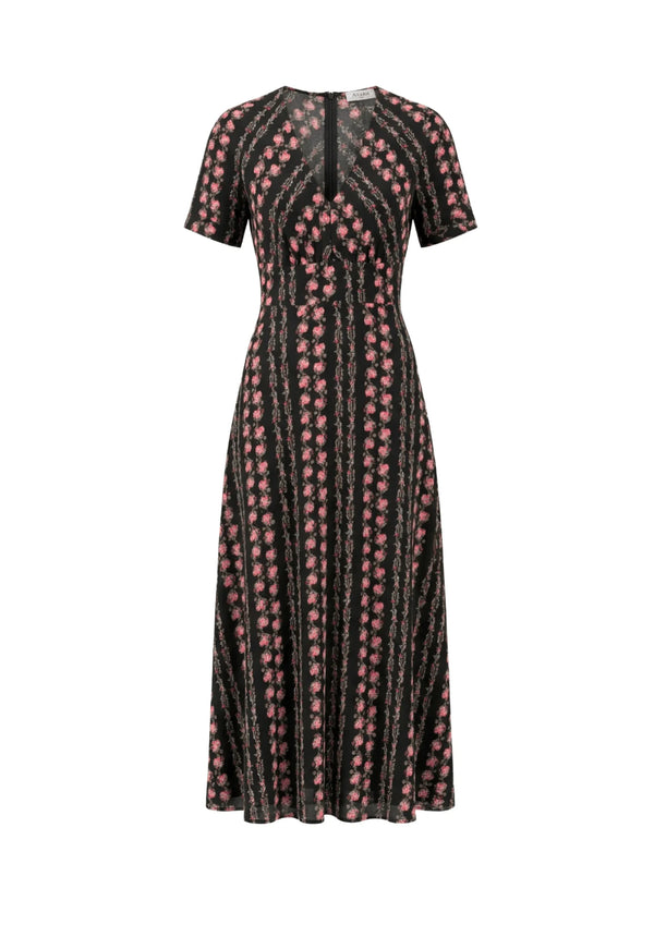 ROBE MAXI NOIRE À FLEURS