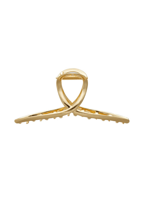 Clip à cheveux de croix dorée