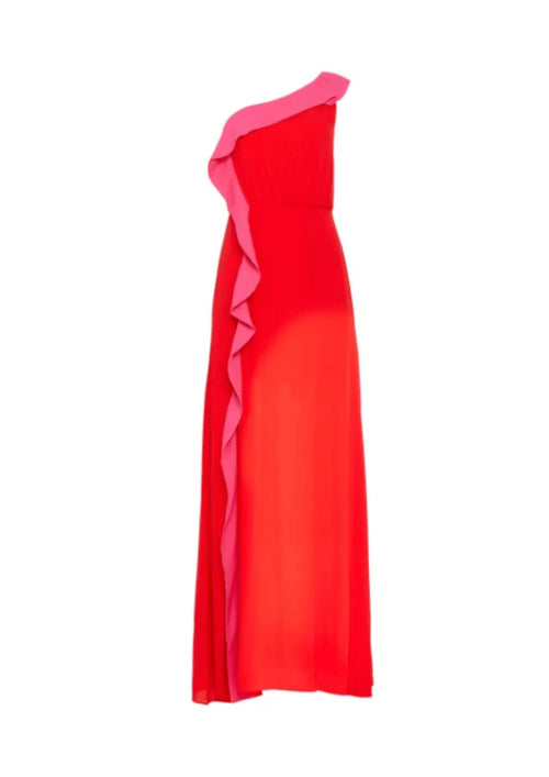 HARPER ONE-SHOULDER RUFFLE GOWN