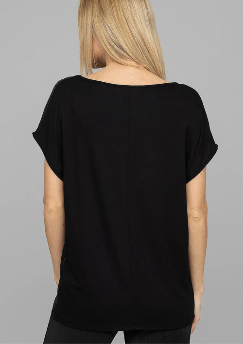 BLACK PLEATED BLOUSE SHIRT