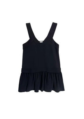 BLACK RUFFLED TOP