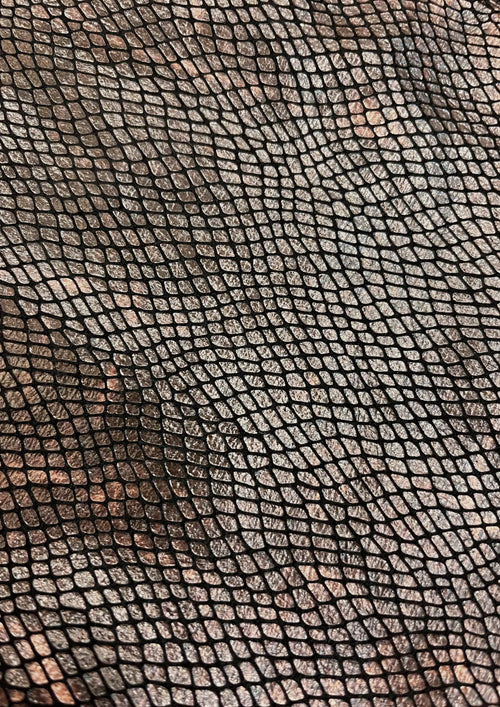 BRONZE SNAKEPRINT TRIANGLE BAG