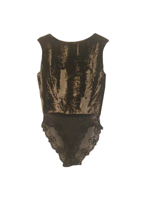 BROWN VELVET BODYSUIT